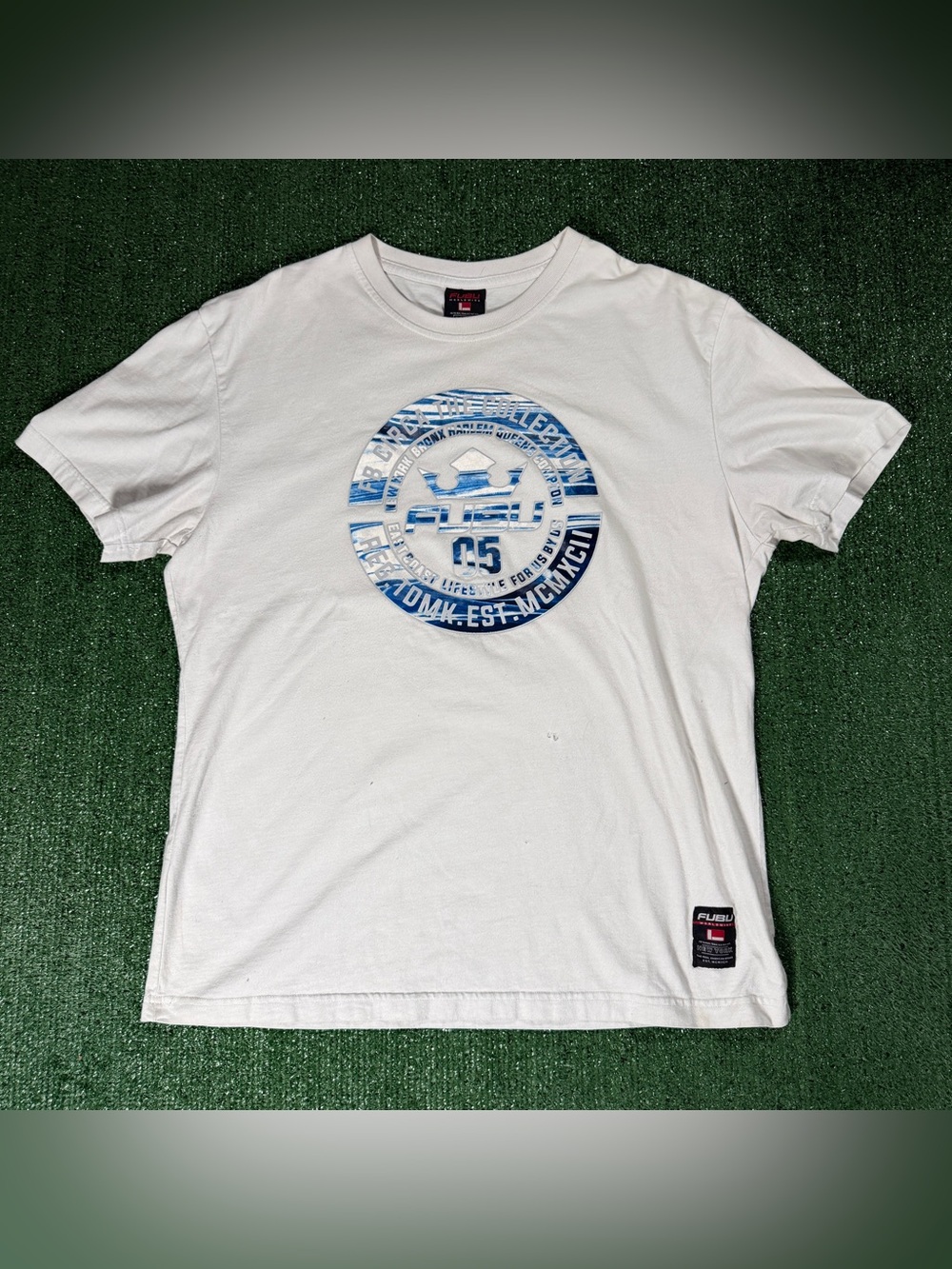 Y2K Fubu Circa The Collection T-Shirt Size X-Large White Graphic Tee